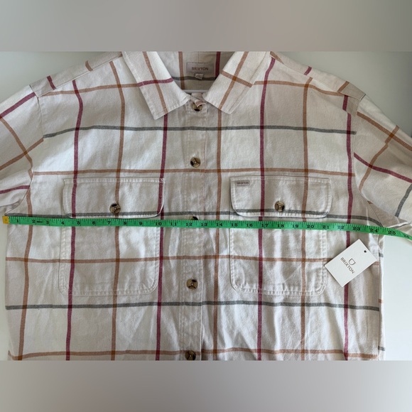 Brixton NWT Women’s Cream and Red Plaid Button Down Flannel Size Large - Picture 10 of 10
